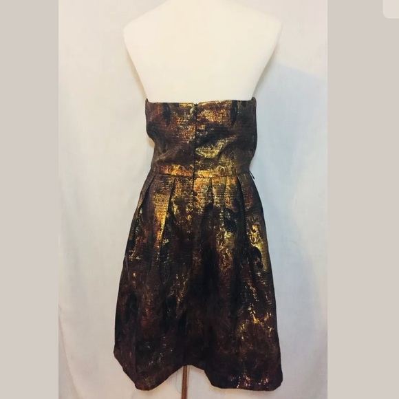Anthropologie Eva Franco Metallic Gold Dress - Picture 7 of 8